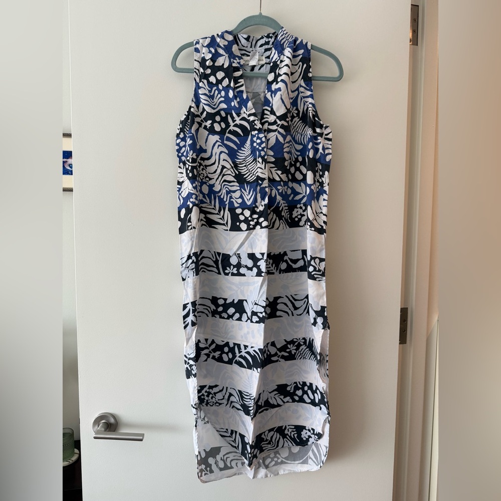 Mara Hoffman Sleeveless Blue and White Patterned Dress